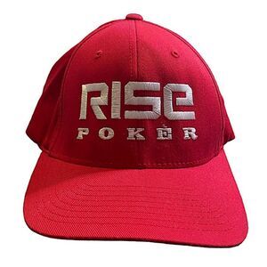 Rise Poker S/M Baseball Hat Flexfit Red Cap Sports Outdoors Sportswear